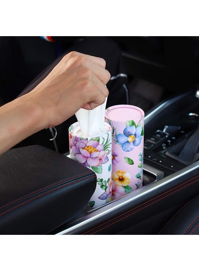 4-Cilynder Tissue Box for car, Round Tissue box Decoration - Image 4