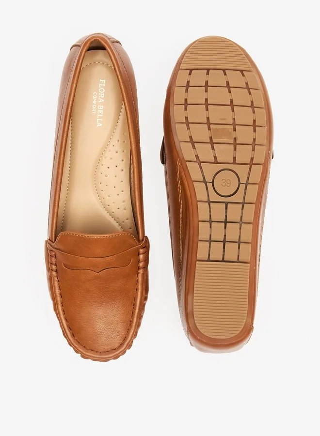 فلورا بيلا من شو إكسبرس Solid Slip-On Loafers with Wedge Heels