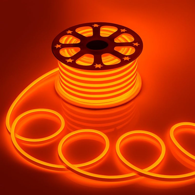 Gesto 16.4 Feet Neon LED Strip Light with 12V Adapter | Cuttable & Flexible Waterproof Rope Light for Wall Decor, Indoor & Outdoor Decoration, Custom Names,Signage & Diwali Decorative Lighting-Orange - Image 1
