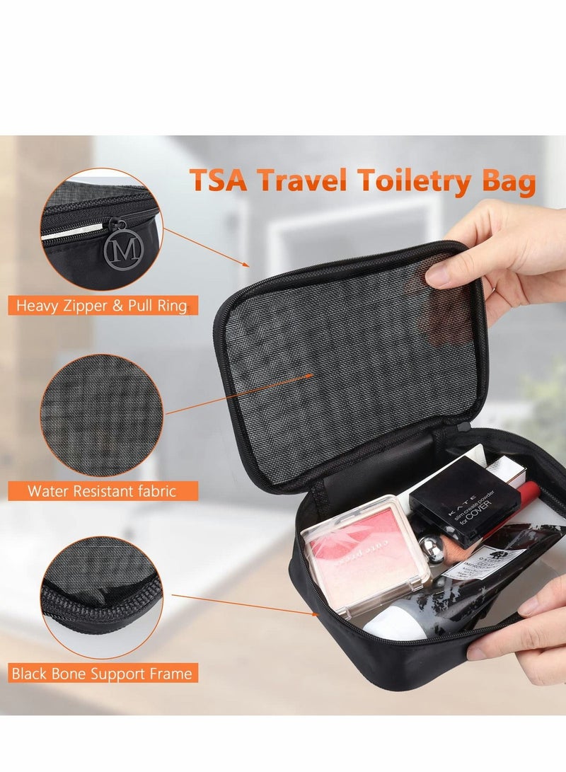 Excefore Travel Mesh Makeup Bags Set 3 Pieces See Through Zipper Pouch Cosmetic and Toiletry Organizer Bag for Offices Accessories, S M L(Black) - Image 3