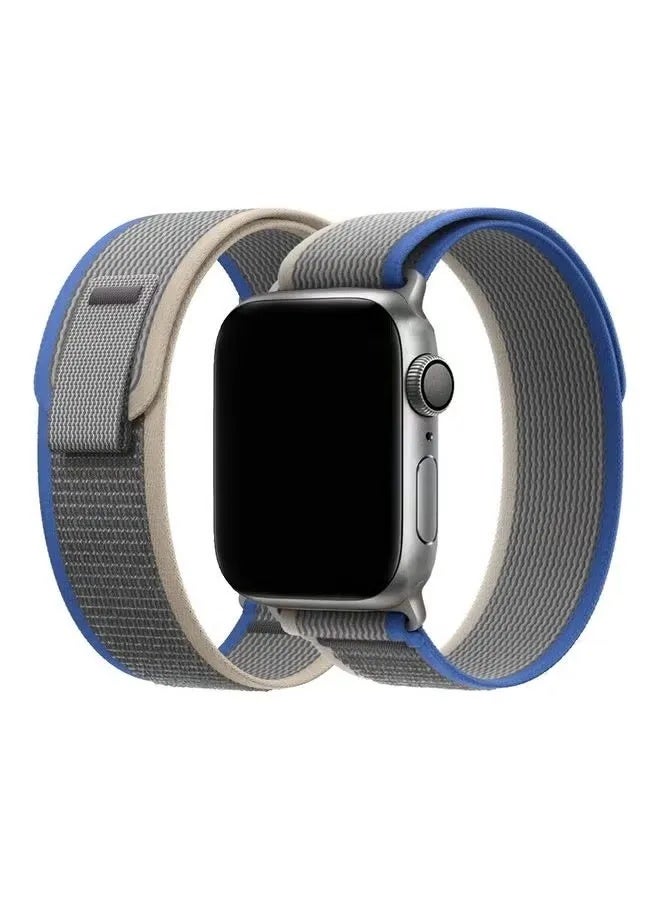 Apple Watch Trail Band 49mm 45mm 44mm 42mm Nylon Woven Sport Strap for iWatch Series Ultra/8/7/SE/6/5/4/3/2/1 Dark Grey/Blue - Image 4