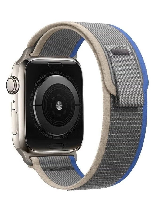 Apple Watch Trail Band 49mm 45mm 44mm 42mm Nylon Woven Sport Strap for iWatch Series Ultra/8/7/SE/6/5/4/3/2/1 Dark Grey/Blue - Image 2