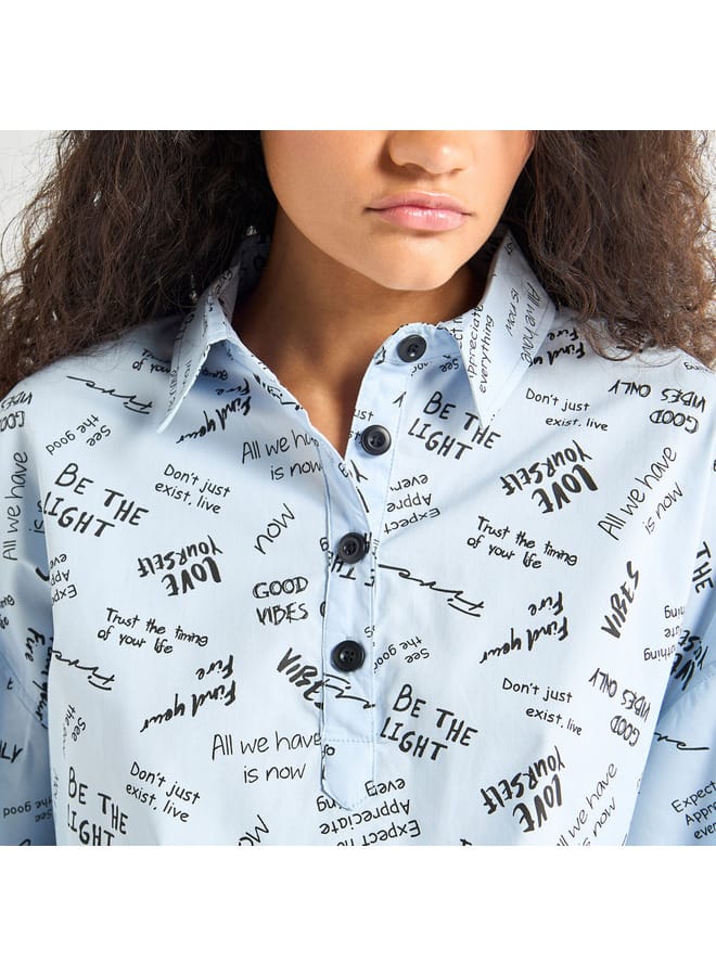 Splash FAV Printed Shirt with Collar and Long Sleeves  - Image 4
