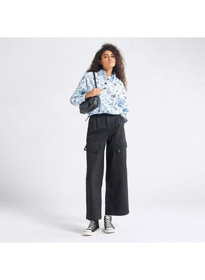 Splash FAV Printed Shirt with Collar and Long Sleeves  - Image 2