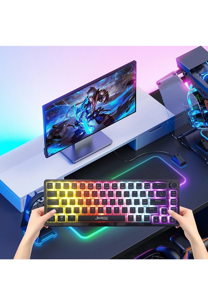 جي ديل لوحة مفاتيح ميكانيكية للألعاب KL150 - مفاتيح كريستالية خطية - مفاتيح HotSwappble - إضاءة LED قوس قزح - كابل USB C قابل للفصل - مقبض التحكم في مستوى الصوت - Image 2