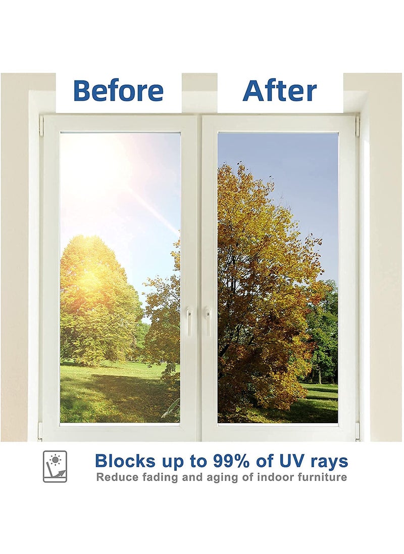 ELECSA ELECSA 50cm X 3m_One Way Privacy Window FilmPremium PET MaterialDaytime Reflective Heat Control Anti UV Door StickerWindow Tint for Home Office Living RoomSilver  - Image 2