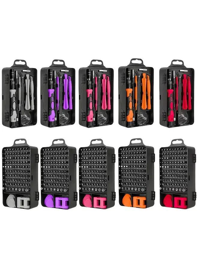 117pcs Gray Precision Screwdriver Set Magnetic Repair Tool Kit With Anti Slip Handle - Image 2
