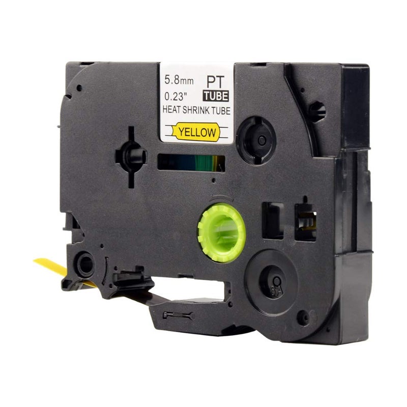 IDIK HSe-611 HS2-611 شريط أنبوب انكماش حراري أسود على أصفر 5.8 مم * 1.5 م أشرطة ملصقات متوافقة مع طابعة Brother P-Touch 1 قطعة - Image 2