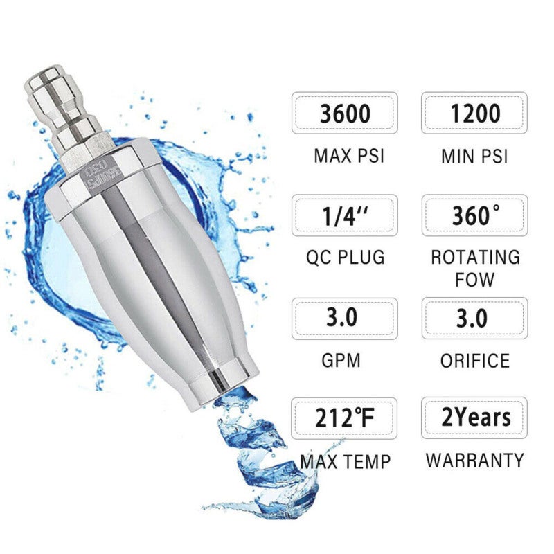 Pressure Washer Quick Connector: 304 Stainless Steel 1/4 Inch Ceramic Core, Rust & Corrosion Resistant, 3600 PSI 3.0 GPM, 360° Powerful Water Flow - Fits Most Pressure Washer Wands For Garage, Boat, C - Image 2