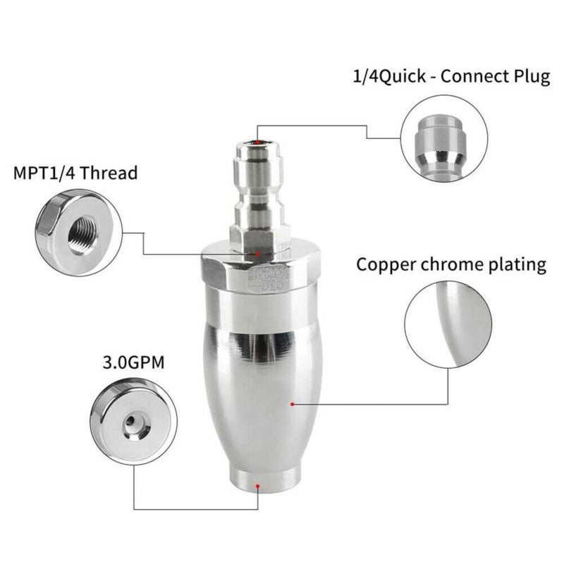 Pressure Washer Quick Connector: 304 Stainless Steel 1/4 Inch Ceramic Core, Rust & Corrosion Resistant, 3600 PSI 3.0 GPM, 360° Powerful Water Flow - Fits Most Pressure Washer Wands For Garage, Boat, C - Image 5