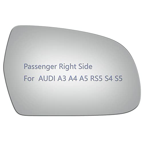 JZSUPER Side Mirror Glass fit for Audi A3 A4 A5 Quattro RS5 S4 S5 Passenger Right Side RH Convex Including Adhesive 20102017 - Image 1
