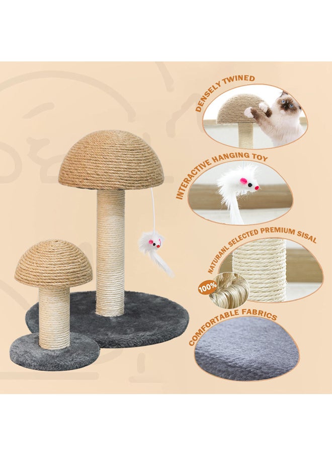 Neostyle Cat Scratching Post For Kittens,Indoor Scratching Post with Natural Sisal and Magic Ball(Small Mushroom-20*16*13cm)  - Image 3