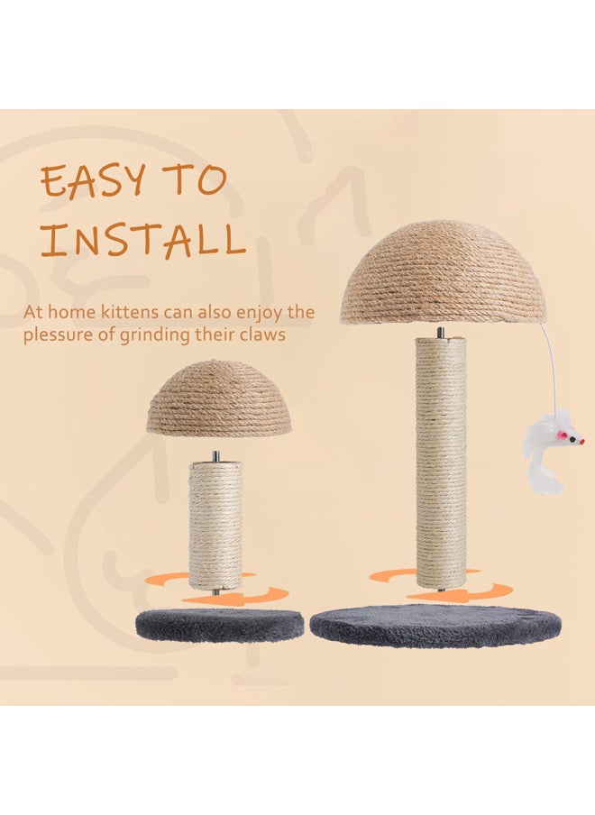 Neostyle Cat Scratching Post For Kittens,Indoor Scratching Post with Natural Sisal and Magic Ball(Small Mushroom-20*16*13cm)  - Image 4