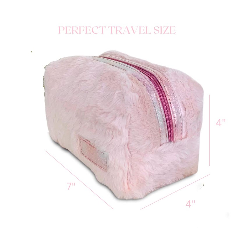 STRUTT حقيبة مستحضرات التجميل للنساء، حقيبة مكياج، حقيبة تجميل مقاومة للماء، حقيبة مكياج، مجموعة تنظيم السفر (وردي) - Image 2