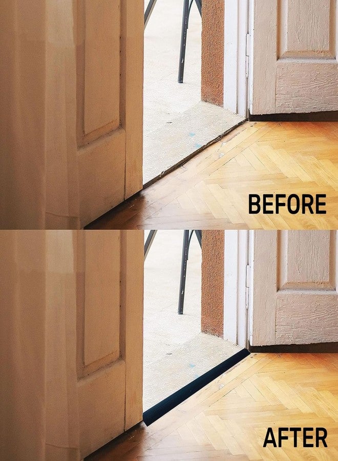 Farady Floor Transition Strip PVC Door Threshold Ramp Doorway Edge Trim Flooring Edging Trim for Laminate Doorway Carpet Tile Floor Edge Threshold from 1/2"" to 3/5"" (Black, 6.6Ft) - Image 4