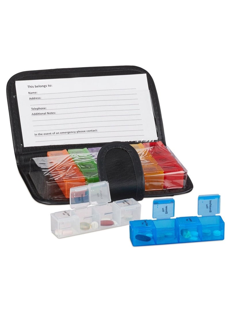 ARINA - Medicine Folder For Weekly Appointments Made Of Safe Plastic And Leather - Image 1