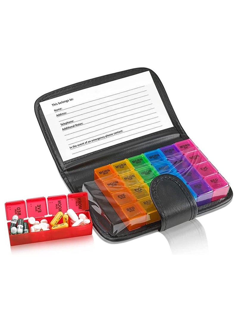 ARINA - Medicine Folder For Weekly Appointments Made Of Safe Plastic And Leather - Image 1