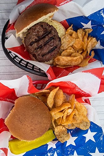 Outset 76192 Burger Basket Liners, American Flag, Set of 24 - Image 3