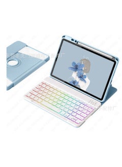 2024 For Huawei Matepad Pro11 Protective Shell Air11.5 Keyboard Leather Case Rotating Transparent Pen-Color:Glacier Blue-RGB White Three-color Backlit Keyboard-Product Type:For Huawei Matepad 11 2023 Models