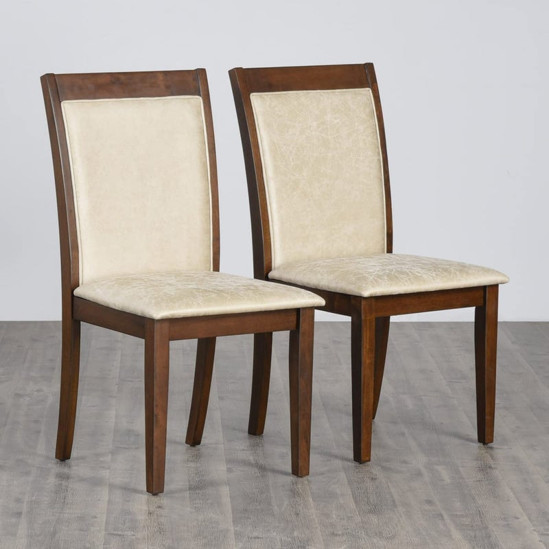 Home Centre Home Centre Dining Chair Harmony Rubber Wood 2 Dining Chair Rubber Wood Dining Chairs for Dining RoomBeige 1 Year Warranty - Image 1