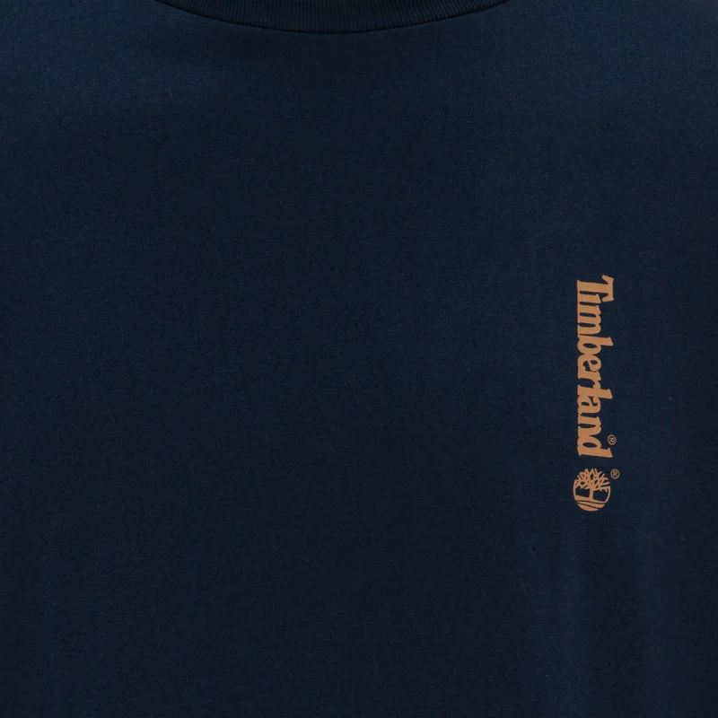 Timberland White Men's Illustrated Wood Long Sleeve Graphic T-Shirt for Men | Best Price UAE