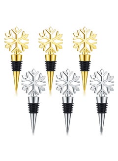 Fanski 6 Pieces Snowflake Wine Stopper,Decorative Wine Bottle Stopper for Keeping Wine Fresh Holiday Wedding Party Supplies  - Image 1