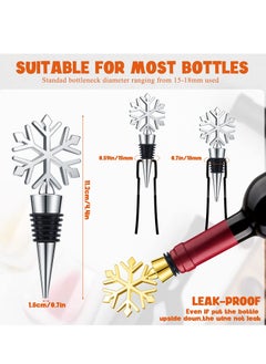 Fanski 6 Pieces Snowflake Wine Stopper,Decorative Wine Bottle Stopper for Keeping Wine Fresh Holiday Wedding Party Supplies  - Image 2
