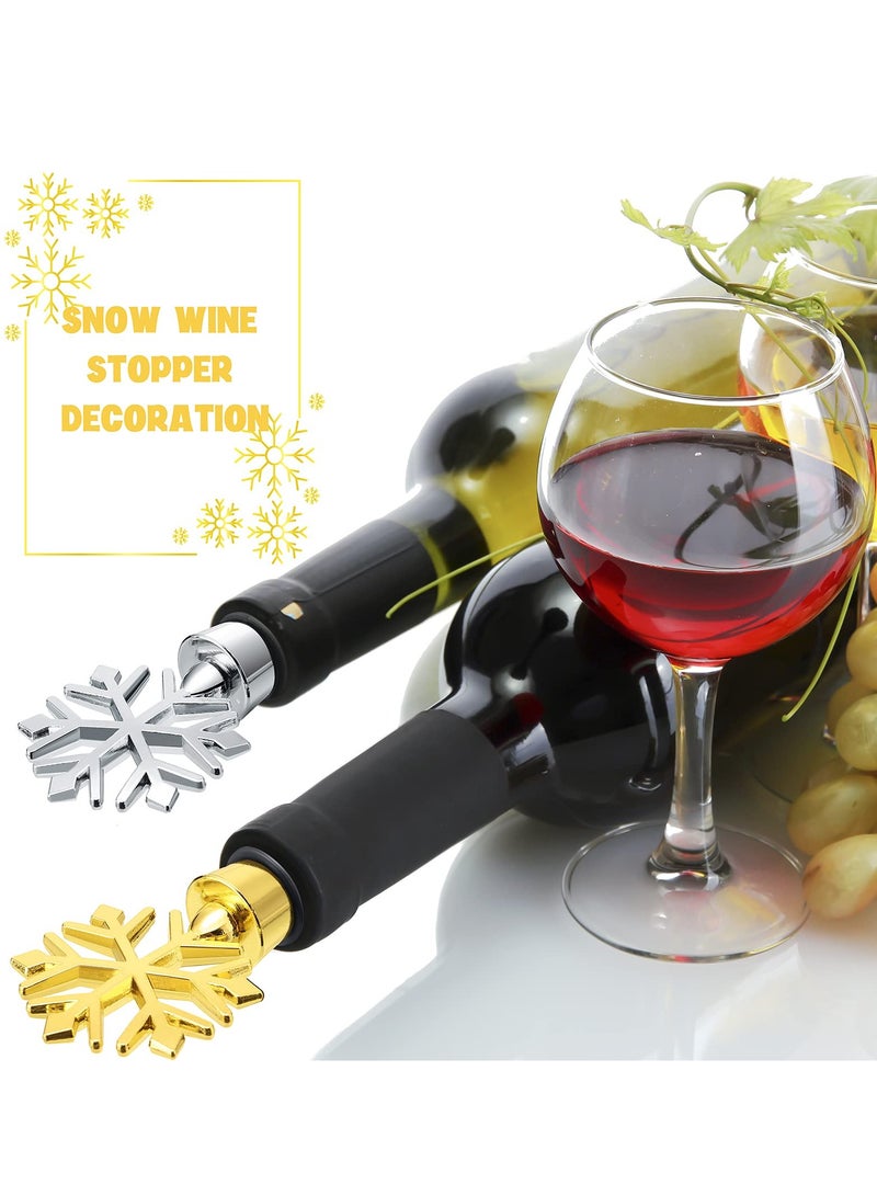 Fanski 6 Pieces Snowflake Wine Stopper,Decorative Wine Bottle Stopper for Keeping Wine Fresh Holiday Wedding Party Supplies - Image 5