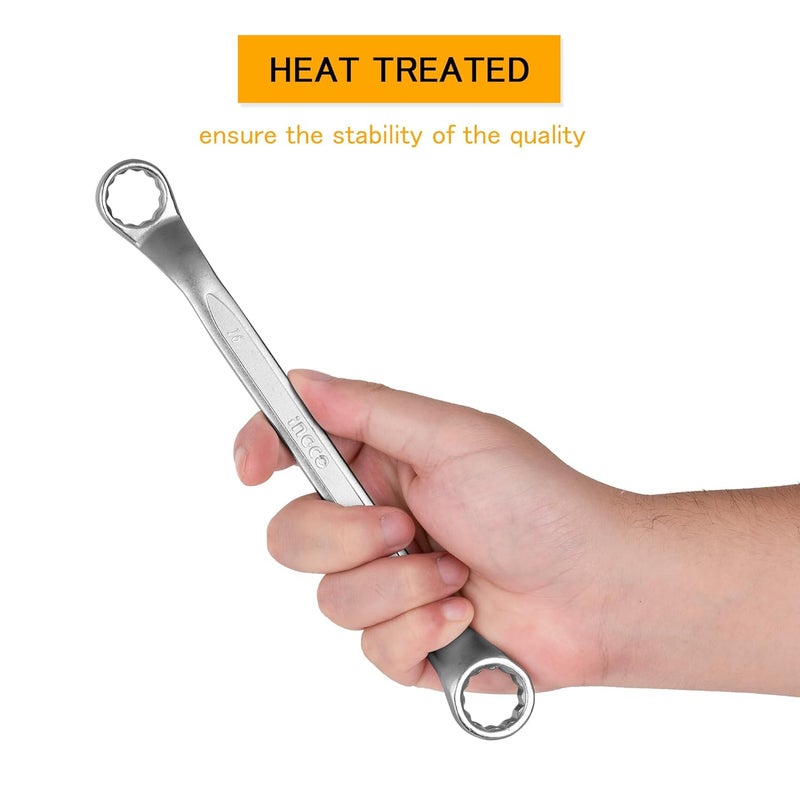 Ingco 8 pcs Offset Ring Spanner Set Size622mm CRV Material - Image 5