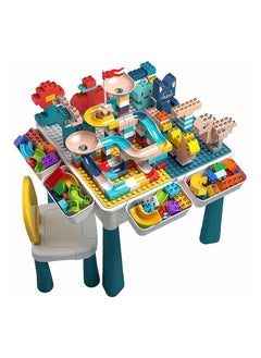 Kids Activity Table Set With One Chairs and 506 pcs Building Blocks（44cm table)