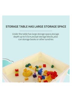dreamons link Kids Activity Table Set With One Chairs and 506 pcs Building Blocks（44cm table)  - Image 2