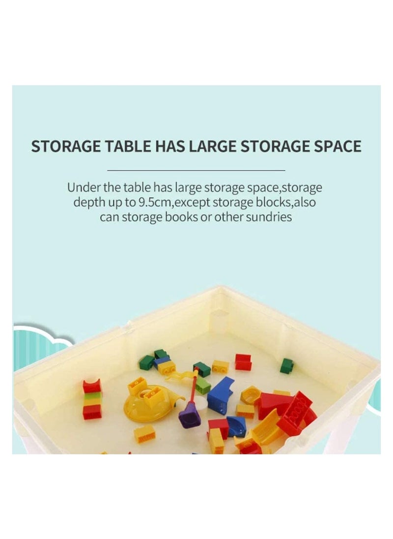 dreamons link - Kids Activity Table Set With One Chairs and 506 pcs Building Blocks（44cm table) - Image 1