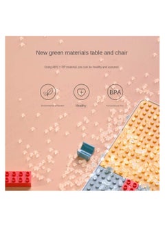 dreamons link Kids Activity Table Set With One Chairs and 506 pcs Building Blocks（44cm table)  - Image 3