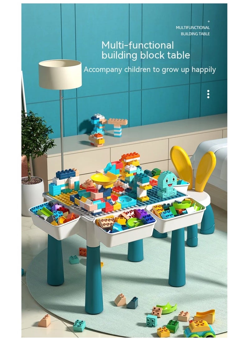 dreamons link - Kids Activity Table Set With One Chairs and 506 pcs Building Blocks（44cm table) - Image 1