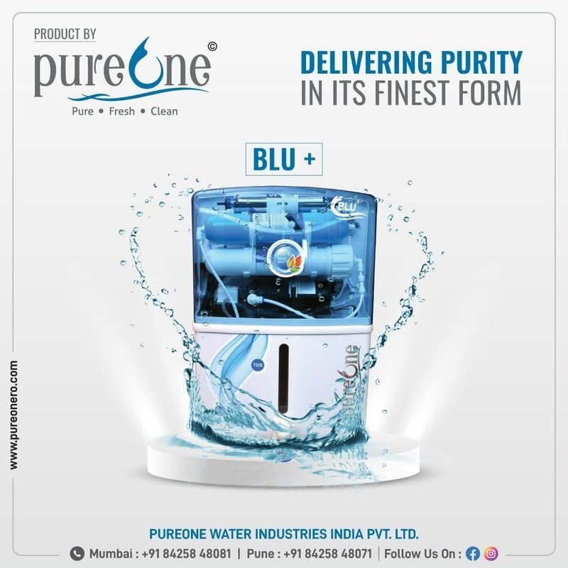 PUREONE BLU Alkaline ROUVUF Water Purifier for Home and Office White Pack of 1 - Image 4