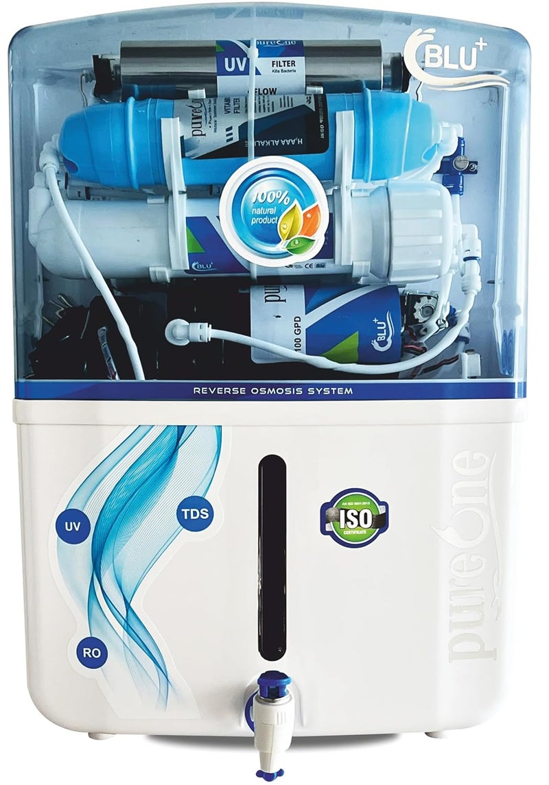 PUREONE BLU Alkaline ROUVUF Water Purifier for Home and Office White Pack of 1 - Image 2
