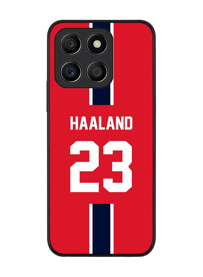 Stylizedd Rugged Black Edge Case for Honor X8b, Slim fit Case Flexible Anti Drop TPU Gel Thin Cover -  Football Team - Norway, Player Name - Haaland - Image 1