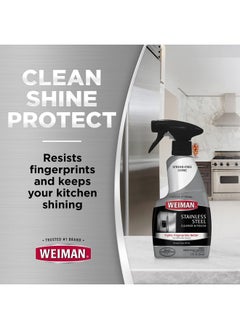 Weiman Weiman Stainless Steel Cleaner and Polish - Protects Appliances from Fingerprints, Leaves a Streak-Free Shine for Refrigerator, Dishwasher, Oven, Grill, 2 Pack With Microfiber Cloth  - Image 3