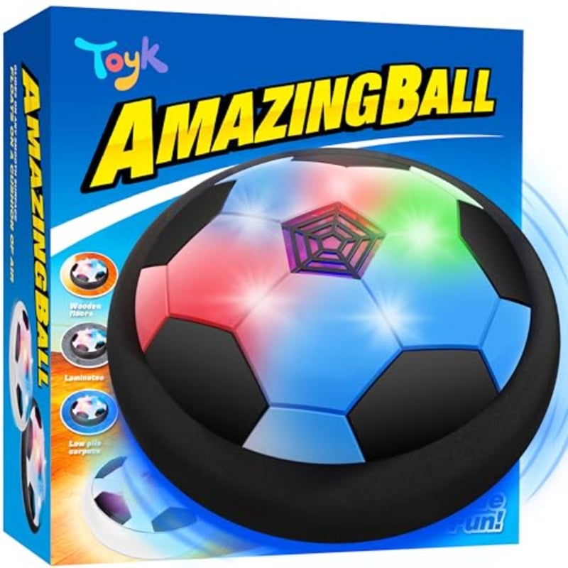 Boy Toys - LED Hover Soccer Ball - Air Power Training Ball Playing Football Indoor Outdoor Game - Birthday Gifts for,Age 3 4 5 6 7 8-12 Year Old Boys - Soccer - Image 1