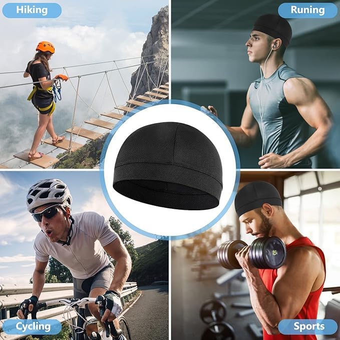 BISMAADH Cotton Skull Caps for Men and Women,2-Pack Lightweight Beanie Sleep Hats Breathable Helmet Liner Biking Running Cycling - Image 4