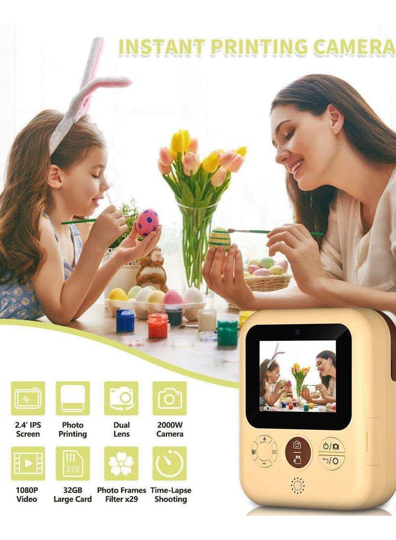 Generic Kids Toy Instant Print Camera -Children Digital Camera with Zero Ink Technology, 2.4 inch IPS HD Display, Recording Video + Taking Photo+Printing, Birthday Gift Boys-Girls - Image 2