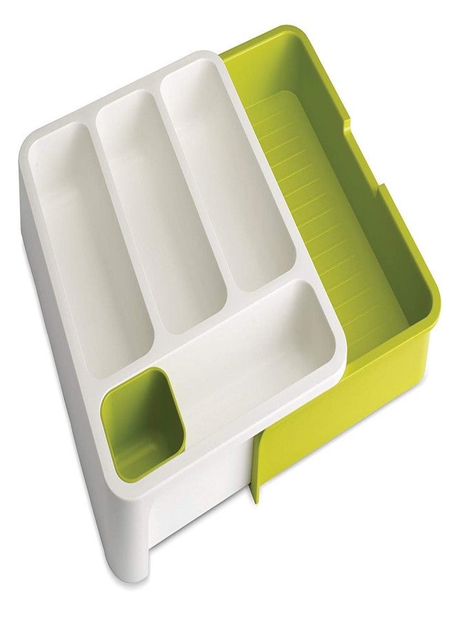 POXEFLIP Cutlery Holder Drawer Store Expandable Cutlery Tray Expandable Cutlery Tray Plastic Drawer Holder to Store Organize Spoons Toiletries - Image 1
