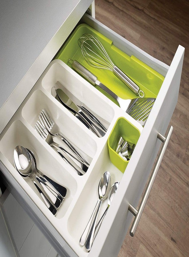 POXEFLIP Cutlery Holder Drawer Store Expandable Cutlery Tray Expandable Cutlery Tray Plastic Drawer Holder to Store Organize Spoons Toiletries - Image 2