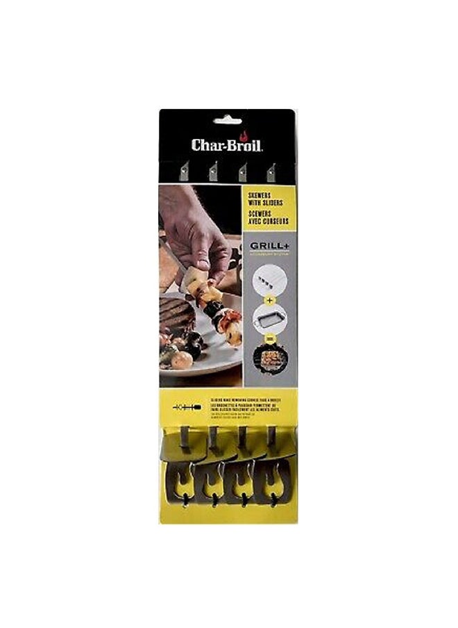 Charbroil 4-Piece Heavy-Duty Stainless Steel BBQ Skewer Set Silver 42.25 x 3.55 x 0.6 cm  - Image 1