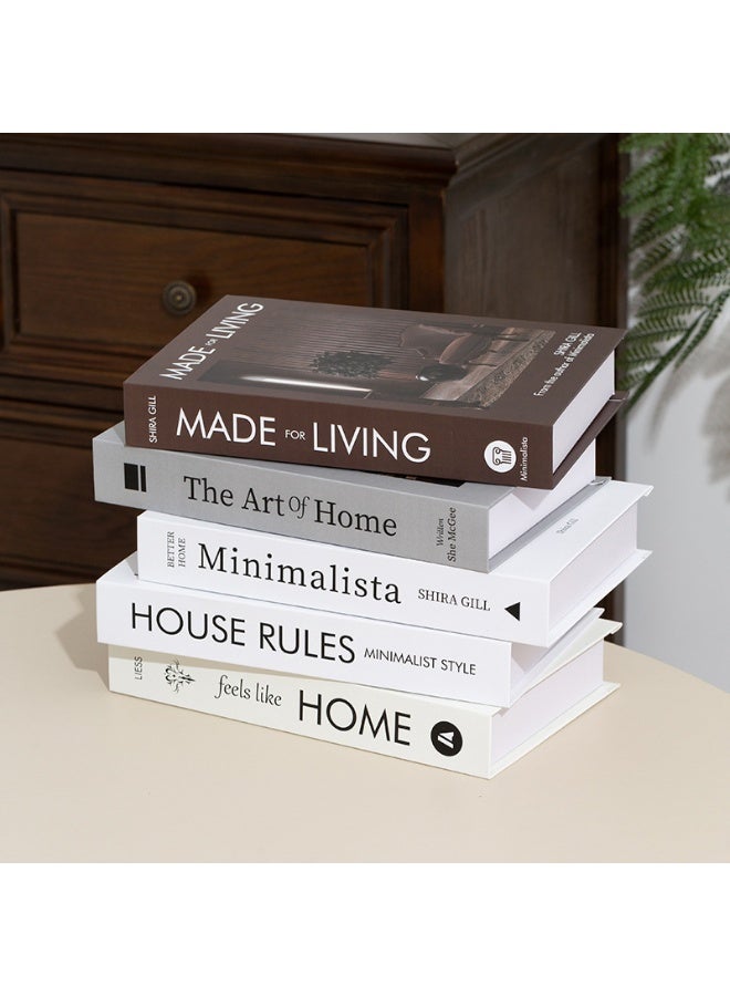 GuRiver Coffee Table Decorative Books For Home Decor, Fake Books For Decoration, Aesthetic Bookshelf Decor for Living Room Office Bedroom, 5 Piece - Image 3