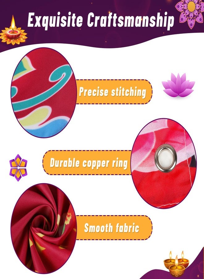 JULMELON Happy Diwali Backdrop Banner Decorations, 59x35.5 Inch Indian Diwali Backdrop Decorations for Home Wall Hanging,Diwali Photo Booth Props Background Banner Diyas Decor Supplies - Image 3