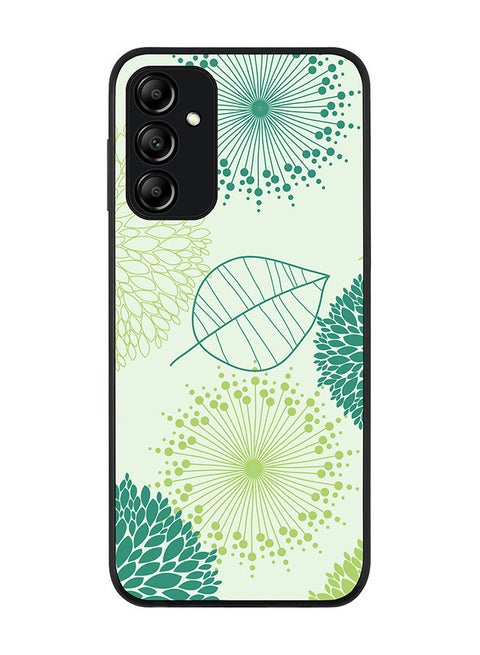 Rugged Black edge case for Samsung Galaxy A14 4G/5G Slim fit Soft Case Flexible Rubber Edges Anti Drop TPU Gel Thin Cover - Single Leaf