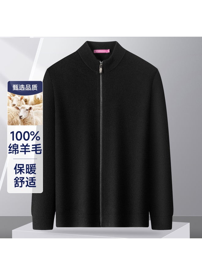 Fapai Thick Casual Warm Comfortable Half-high Neck Wool Cardigan Sweater Coat Knitwear - Image 2