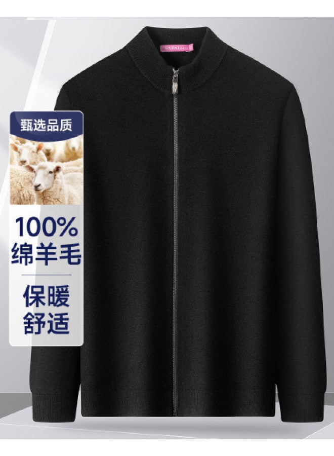 Fapai Thick Casual Warm Comfortable Half-high Neck Wool Cardigan Sweater Coat Knitwear - Image 1