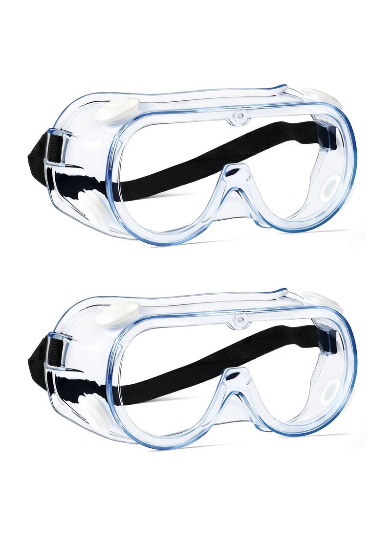 Y&D 2 Pcs Safety Goggles Protective Lab Eye Protection Stylish Round UV400 Transparent Blue Light for Men Womens  - Image 1